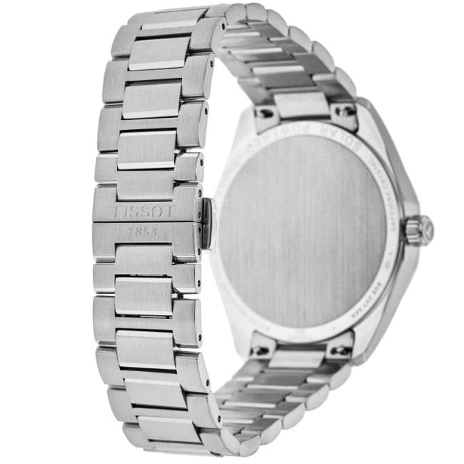 Tissot PRC 100 Solar Quartz Silver Dial Silver Steel Strap Watch for Men - T151.422.11.031.00