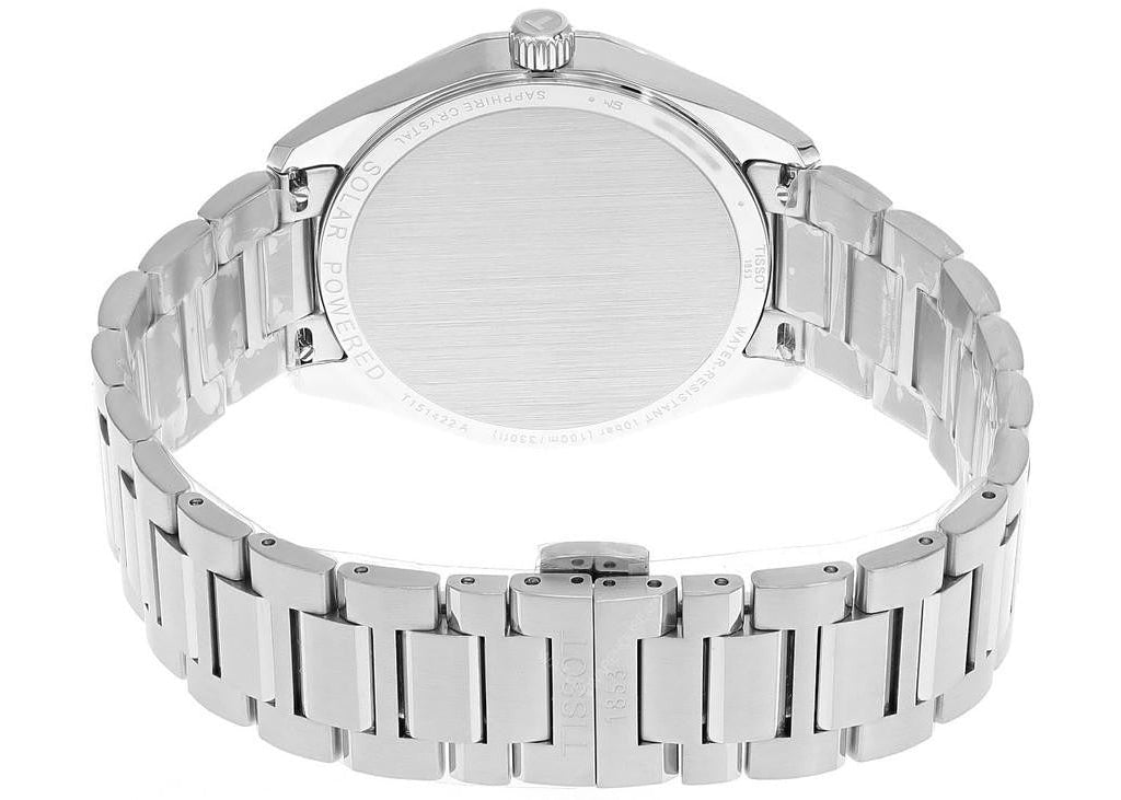 Tissot PRC 100 Solar Quartz Silver Dial Silver Steel Strap Watch for Men - T151.422.11.031.00