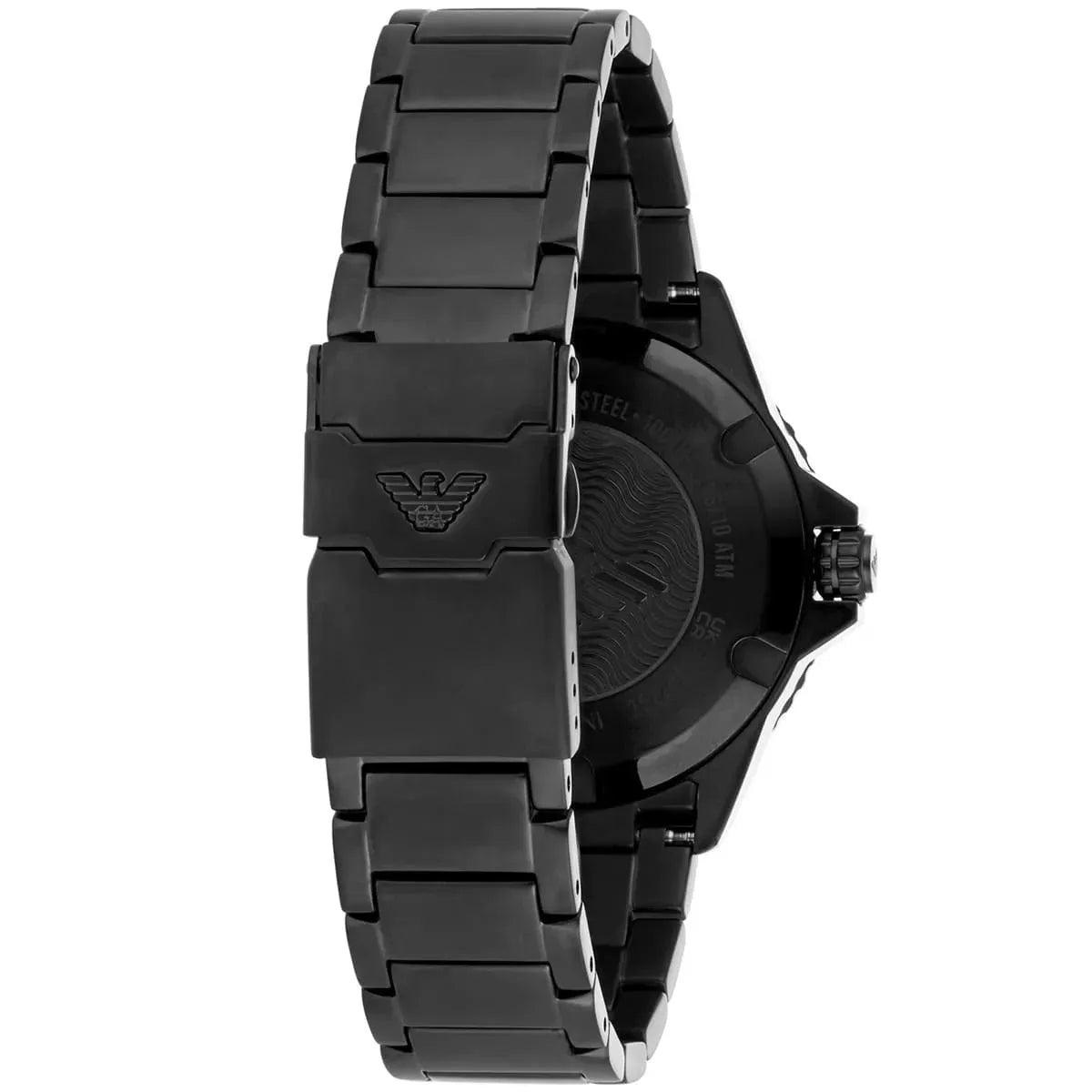 Emporio Armani World Explorer Black Dial Black Steel Strap Watch for Men - AR11398