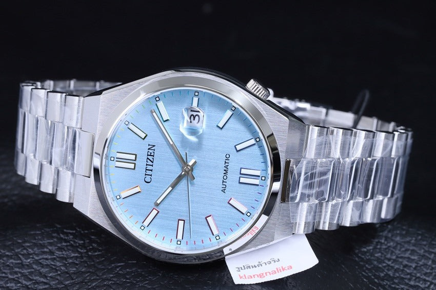 Citizen Tsuyosa Automatic Turquoise Blue Dial Silver Steel Strap Watch for Men - NJ0151-53L