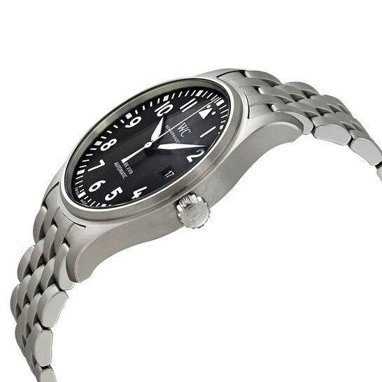  Shop Authentic IWC Pilot’s Watch Mark XVIII Black Dial Silver Steel Strap Watch for Men - IW327015 - Luxxuri