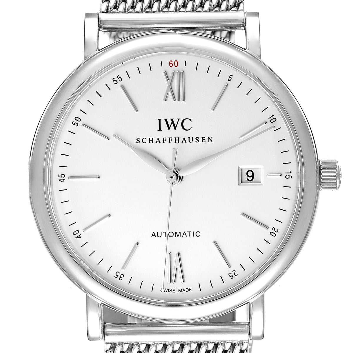  Shop Authentic IWC Portofino Automatic White Dial Silver Mesh Bracelet Watch for Men - IW356505 - Luxxuri