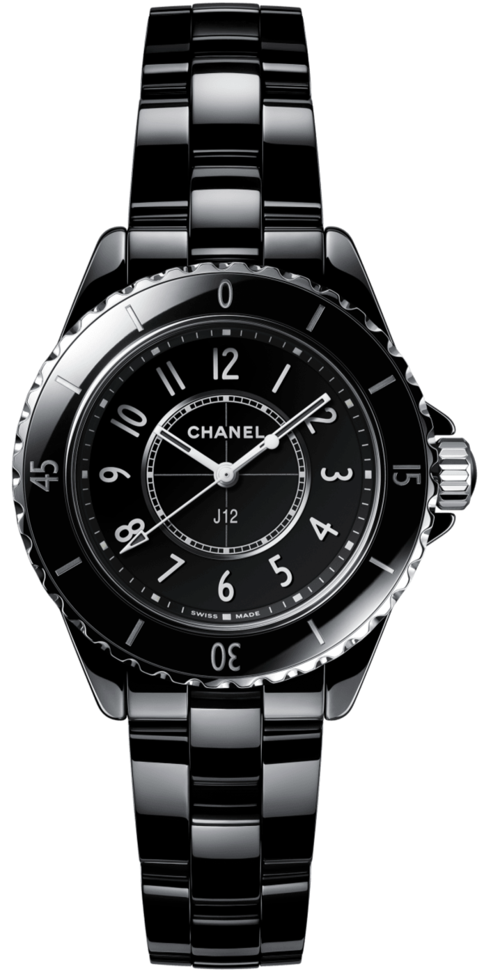  Shop Authentic Chanel J12 Quartz Black Dial Black Steel Strap Watch for Women - J12 H5695 - Luxxuri