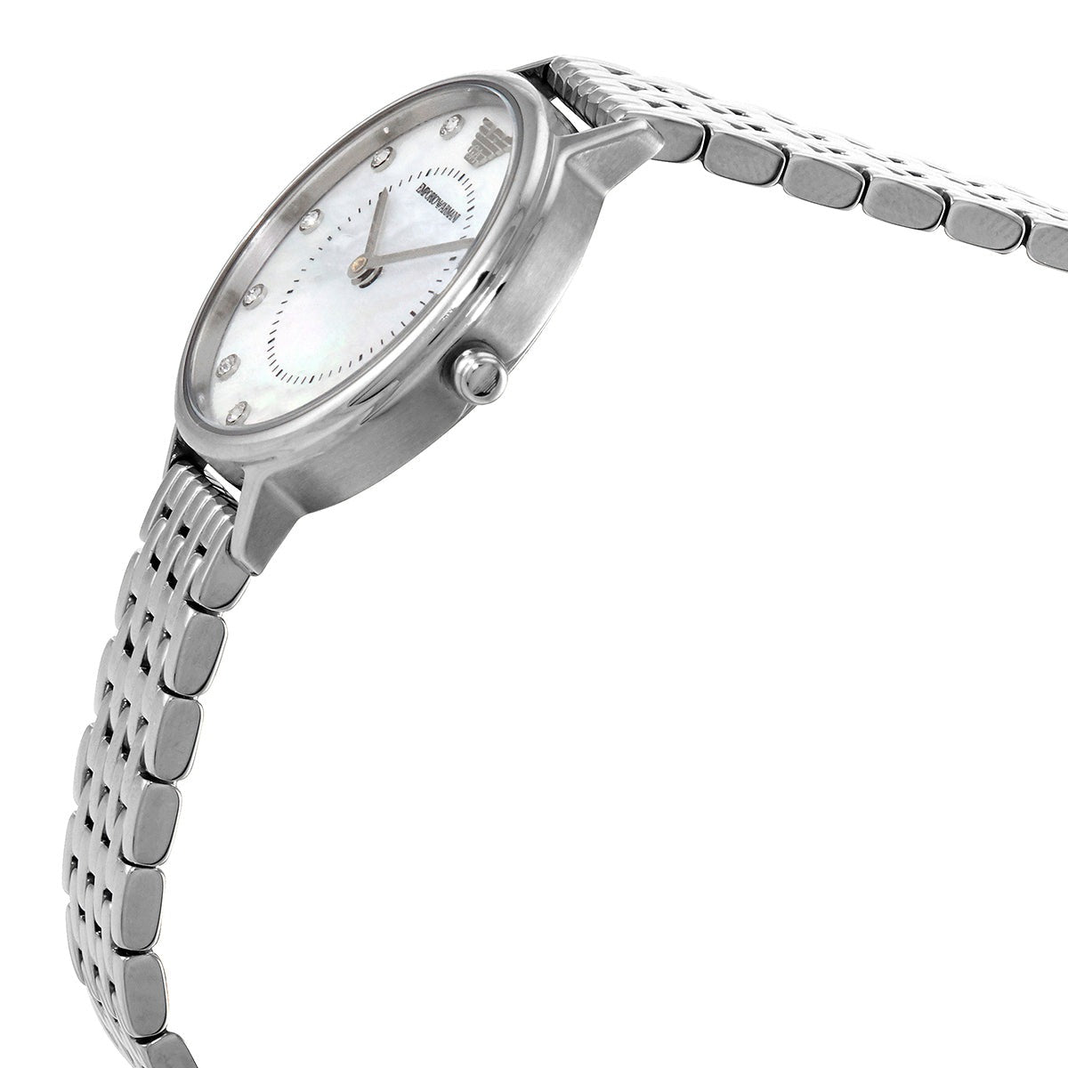  Shop Authentic Emporio Armani Kappa Mother of Pearl Dial Silver Mesh Bracelet Watch For Women - AR2511 - Luxxuri