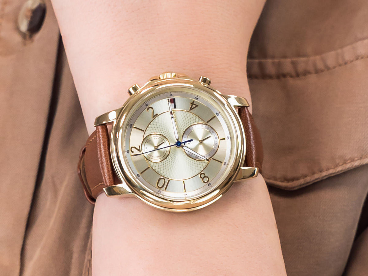  Shop Authentic Tommy Hilfiger Claudia Rose Gold Dial Brown Leather Strap Watch for Women - 1781818 - Luxxuri