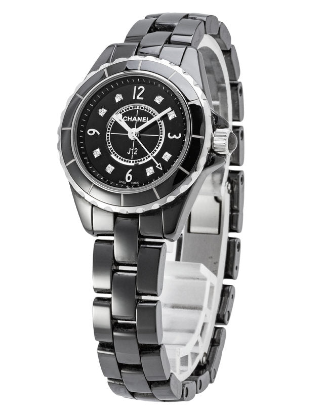 Shop Authentic Chanel J12 Diamonds Black Dial Black Steel Strap Watch for Women - J12 H2569 - Luxxuri