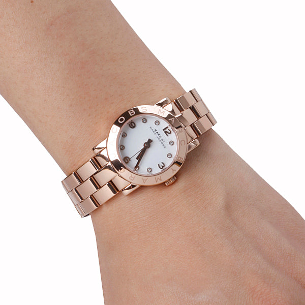  Shop Authentic Marc Jacobs Mini Amy White Dial Rose Gold Steel Strap Watch for Women - MBM3078 - Luxxuri