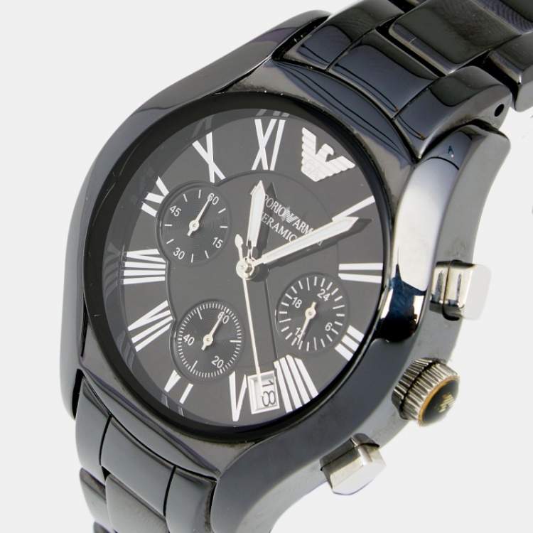  Shop Authentic Emporio Armani Black Ceramic Dial Ceramic Strap Watch For Women - AR1401 - Luxxuri