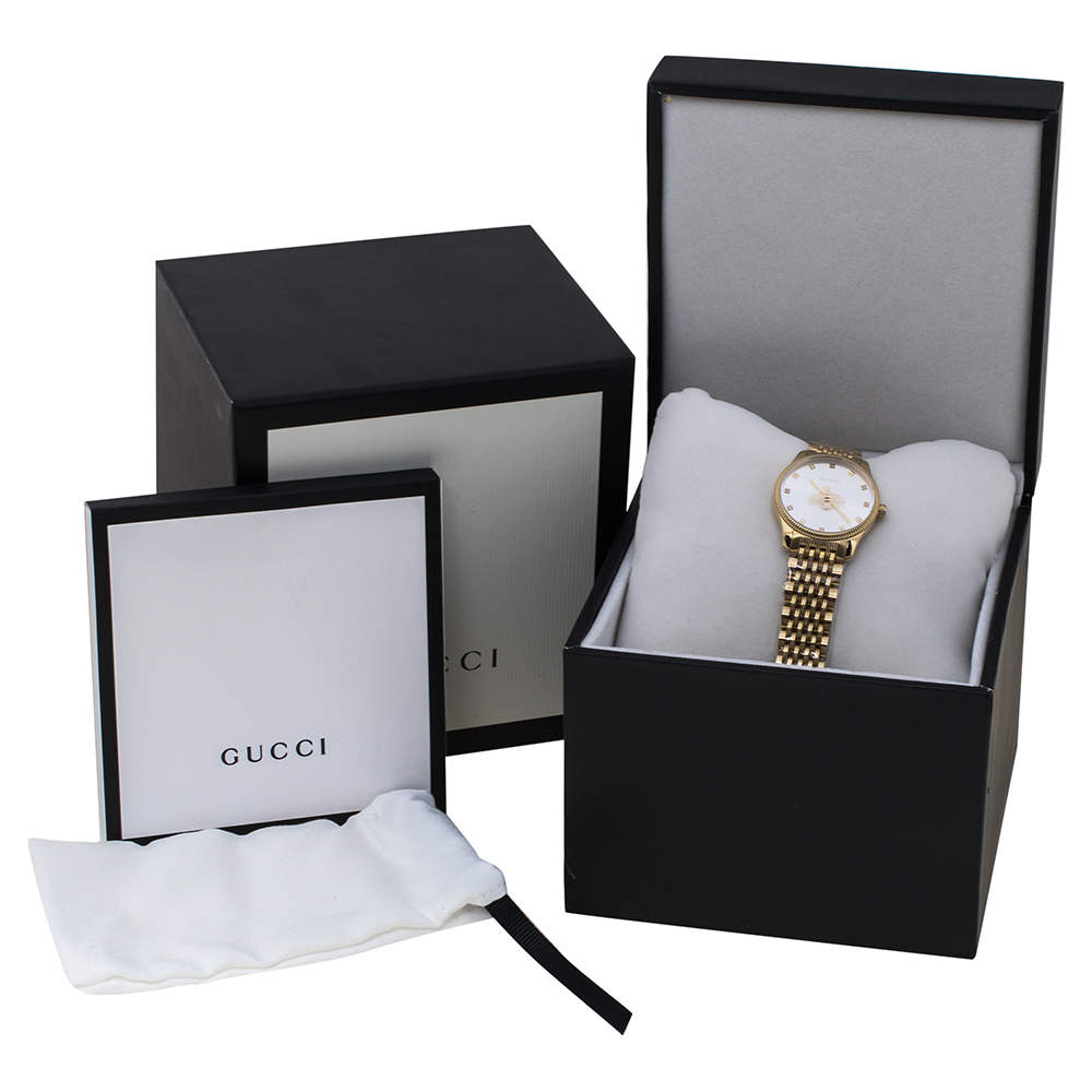 Gucci G Timeless Mother of Pearl Dial Gold Steel Strap Watch For Women - YA1265021
