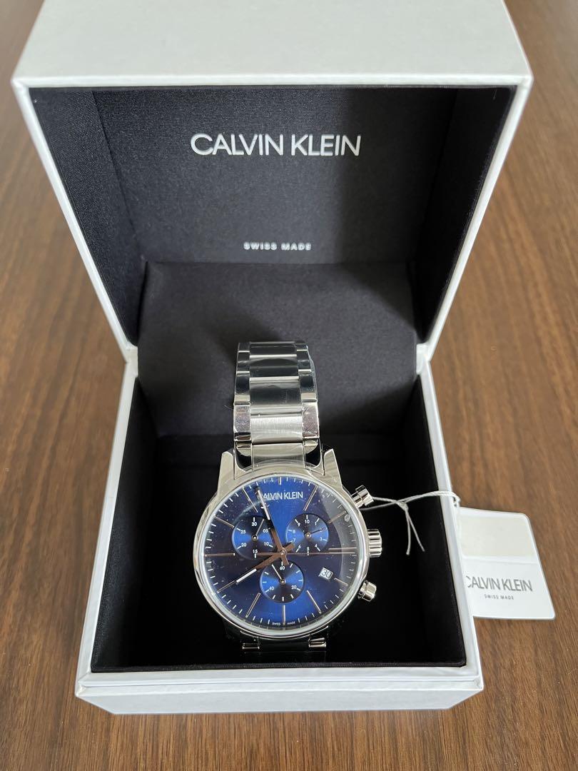  Shop Authentic Calvin Klein City Chronograph Blue Dial Silver Steel Strap Watch for Men - K2G2714N - Luxxuri