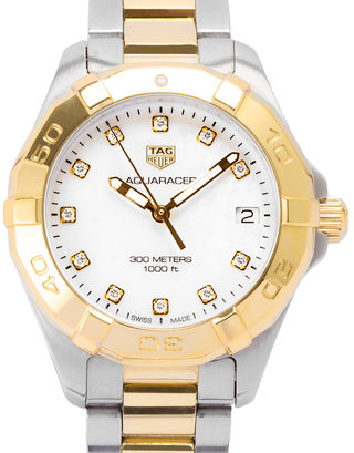  Shop Authentic Tag Heuer Aquaracer White Mother of Pearl Dial Watch for Women - WBD1322.BB0320 - Luxxuri