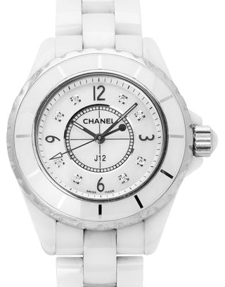  Shop Authentic Chanel J12 Diamonds Quartz Ceramic White Dial White Steel Strap Watch for Women - J12 H2422 - Luxxuri