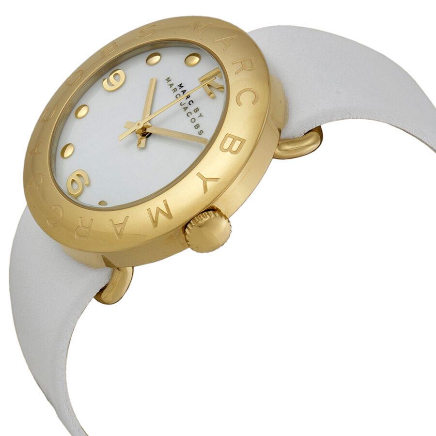  Shop Authentic Marc Jacobs Amy White Dial White Leather Strap Watch for Women - MBM1150 - Luxxuri