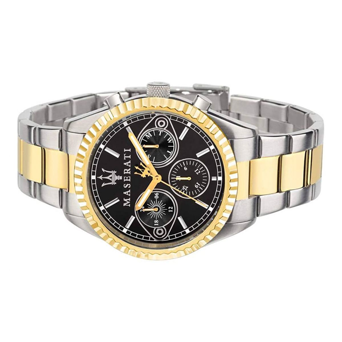 Shop Authentic Maserati Competizione Chronograph Black Dial Two Tone Steel Strap Watch For Men - R8853100016 - Luxxuri