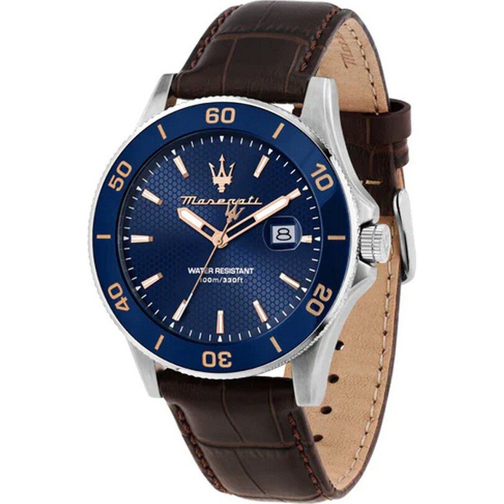  Shop Authentic Maserati Competizione Analog Blue Dial Brown Leather Strap Watch for Men - R8851100004 - Luxxuri