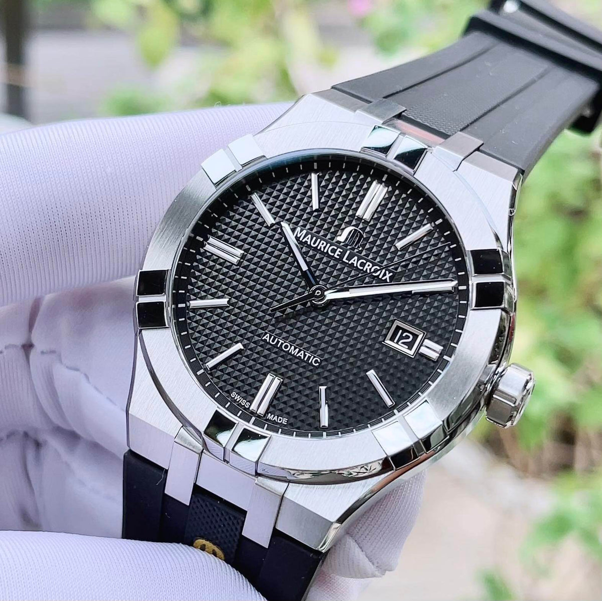  Shop Authentic Maurice Lacroix Aikon Automatic Chronograph Black Dial Black Leather Strap Watch for Men - AI1808-SS000-330-2 - Luxxuri