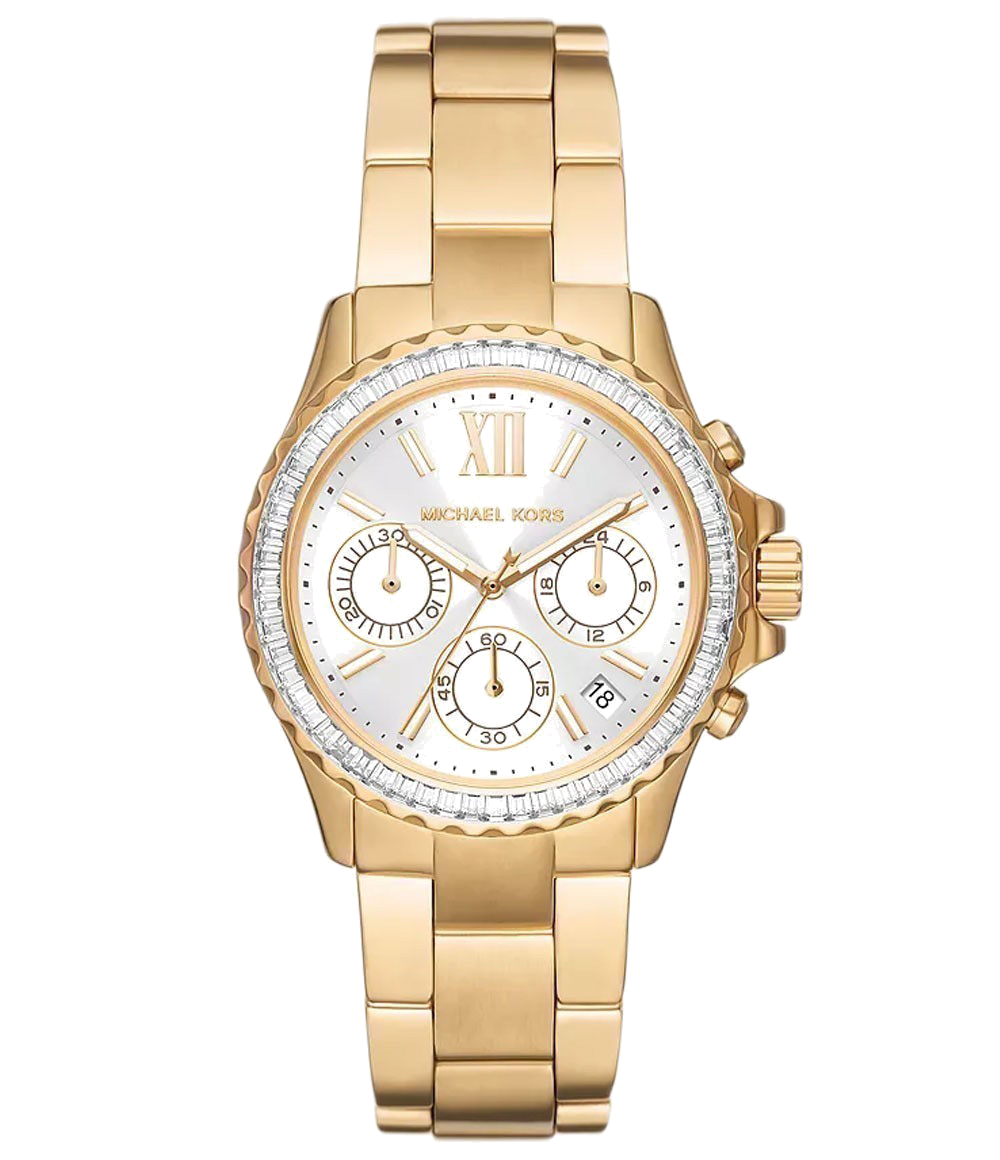  Shop Authentic Michael Kors Everest Chronograph White Dial Gold Steel Strap Watch For Women - MK7212 - Luxxuri