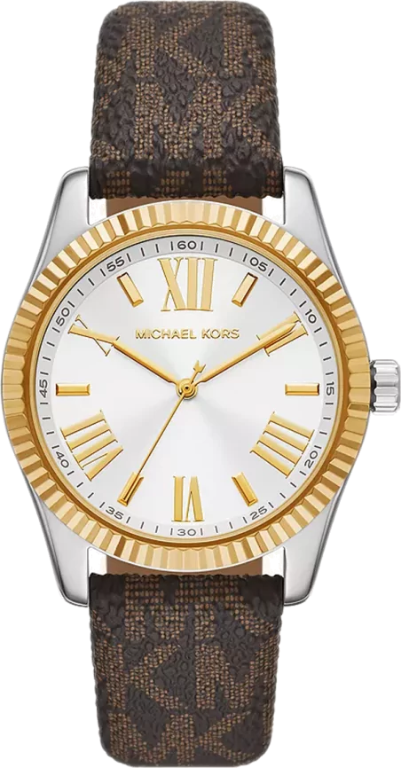  Shop Authentic Michael Kors Lexington Silver Dial Brown Leather Strap Watch For Women - MK4745 - Luxxuri