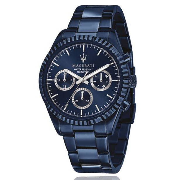 Maserati Blue Edition Collection Blue Dial Blue Steel Strap Watch For Men - R8853100025