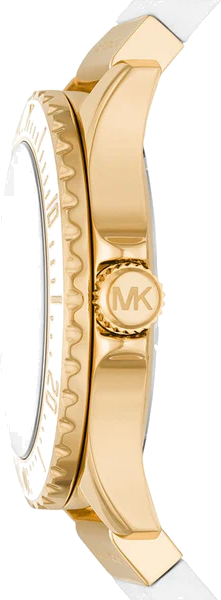  Shop Authentic Michael Kors Everest Analog Gold Dial White Silicone Strap Watch For Women - MK7357 - Luxxuri