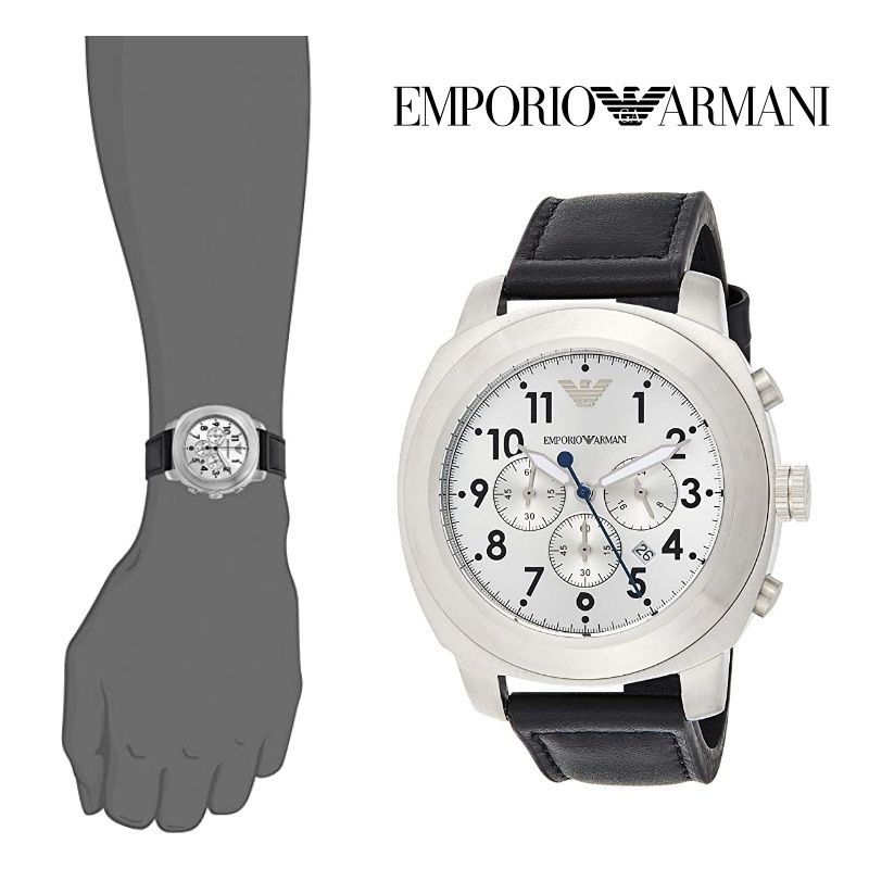  Shop Authentic Emporio Armani Sportivo Chronograph Silver Dial Black Leather Strap Watch For Men - AR6054 - Luxxuri