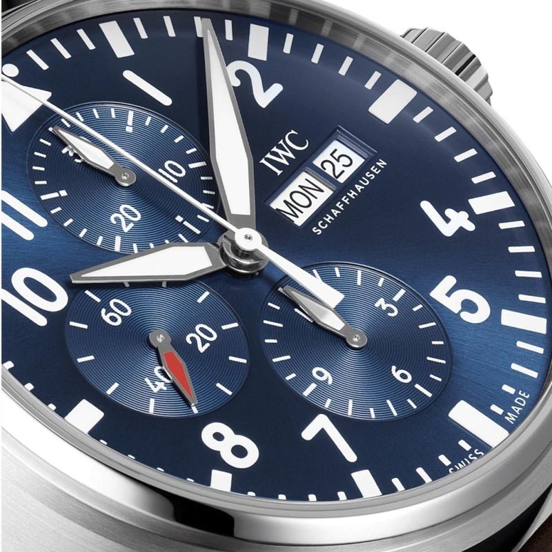  Shop Authentic IWC Pilot’s Watch Chronograph Edition “Le Petit Prince” Blue Dial Brown Leather Strap Watch for Men - IW377714 - Luxxuri