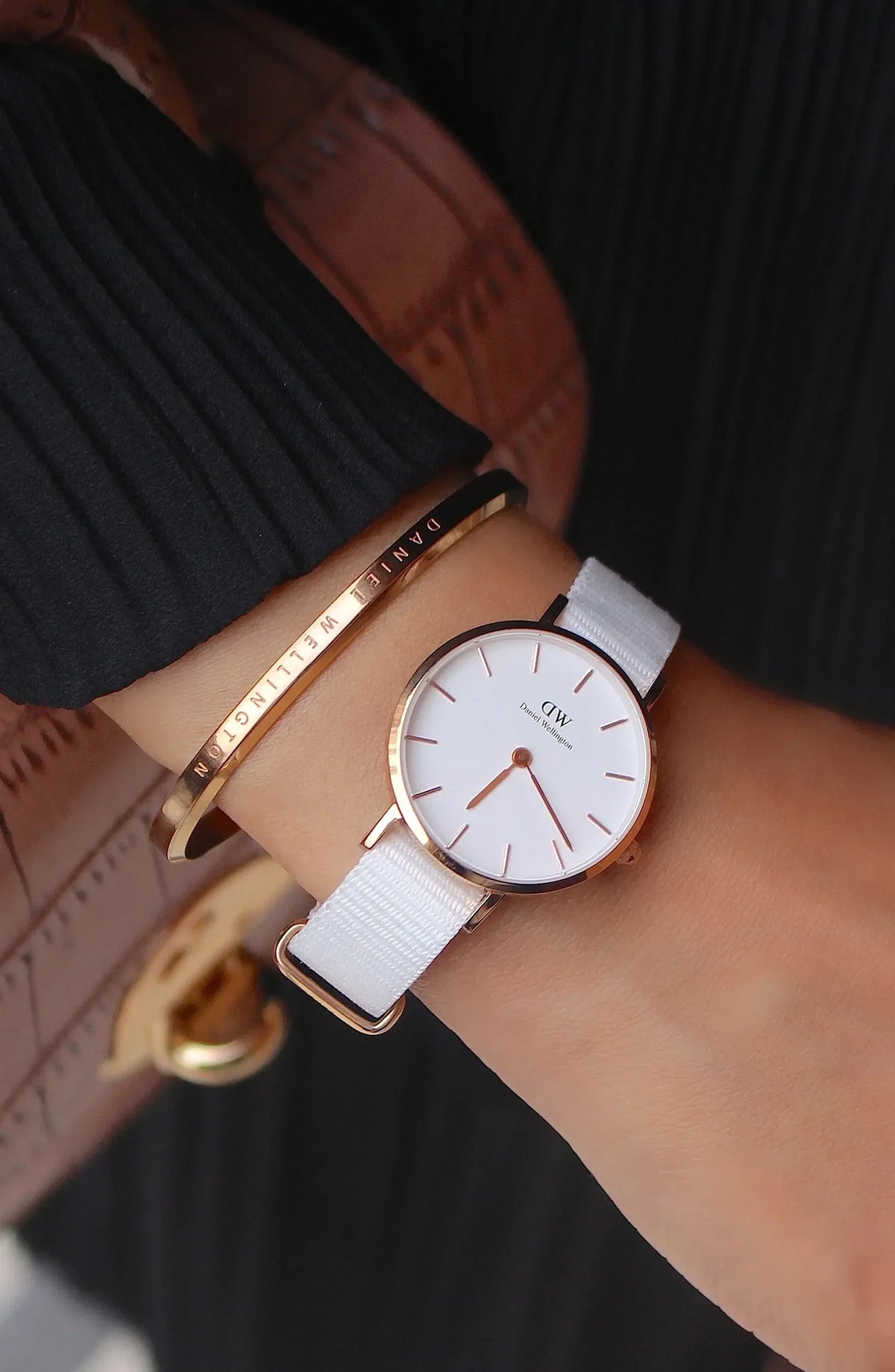  Shop Authentic Daniel Wellington Petite Dover Quartz White Dial White NATO Strap Watch For Women - DW001000313 - Luxxuri