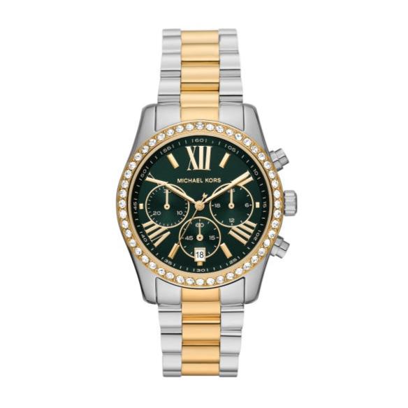  Shop Authentic Michael Kors Lexington Chronograph Green Dial Two Tone Steel Strap Watch For Women - MK7303 - Luxxuri