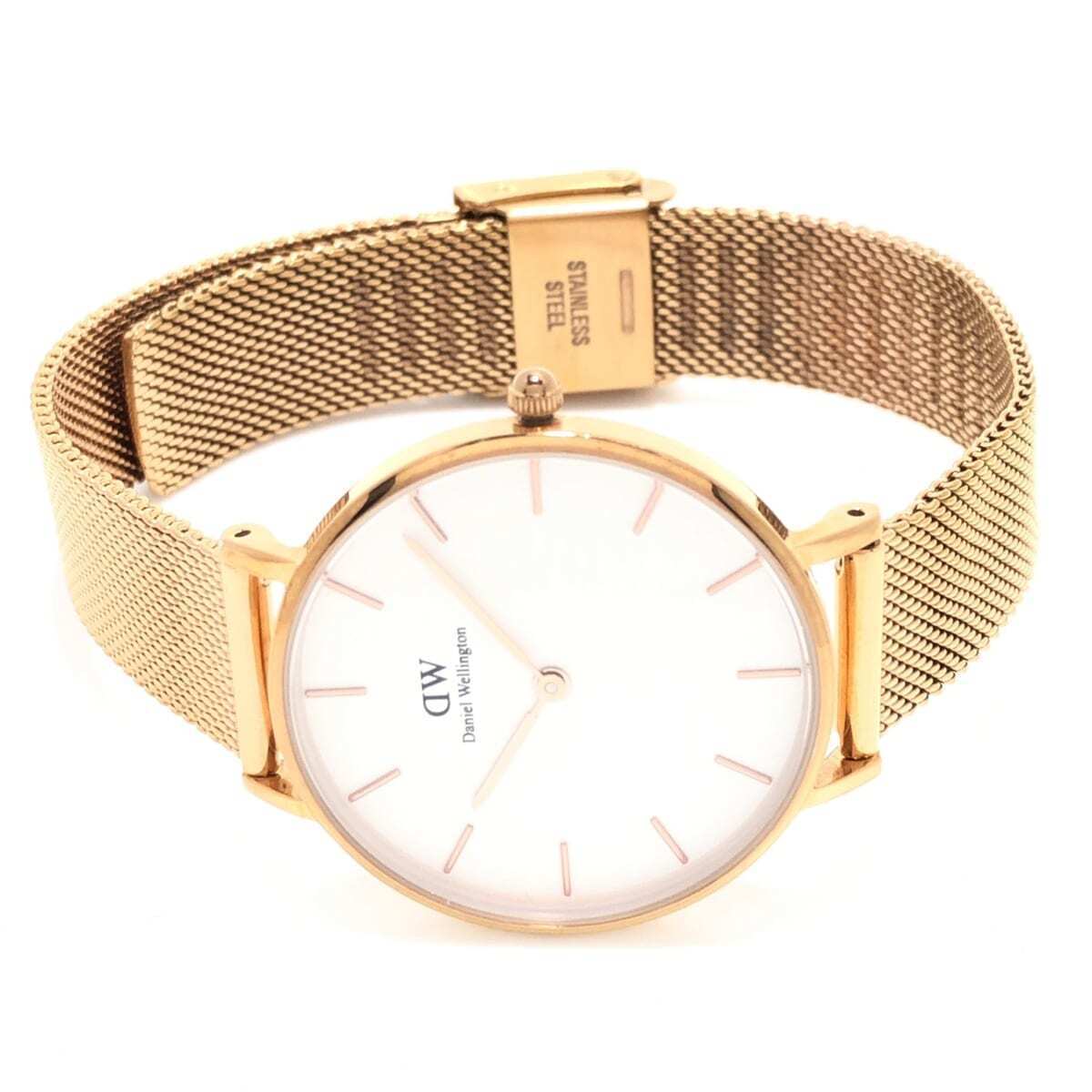  Shop Authentic Daniel Wellington Classic Petite Melrose White Dial Rose Gold Mesh Bracelet Watch For Women - DW00100163 - Luxxuri
