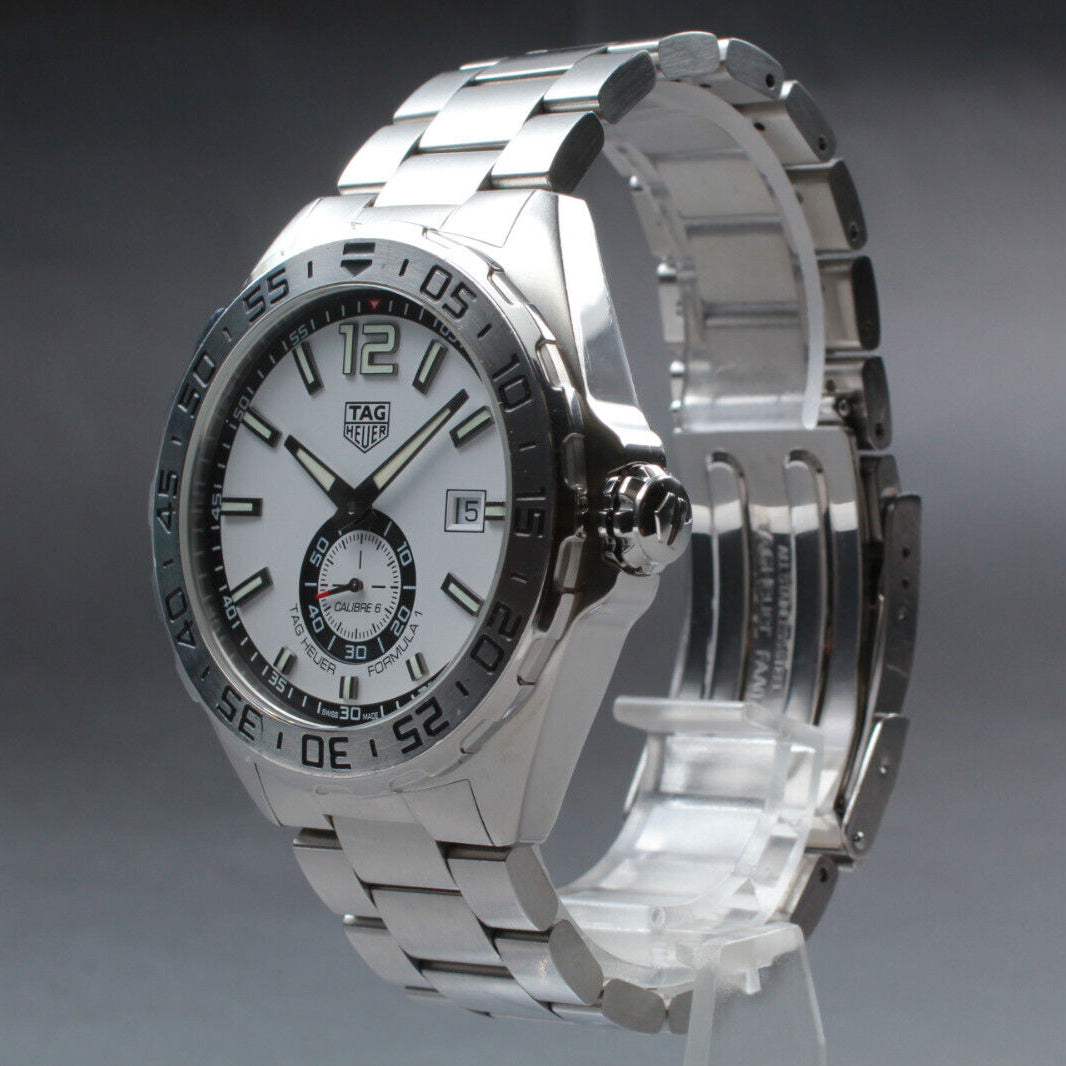  Shop Authentic Tag Heuer Formula 1  Calibre 6 Automatic White Dial Silver Steel Strap Watch for Men - WAZ2013.BA0842 - Luxxuri