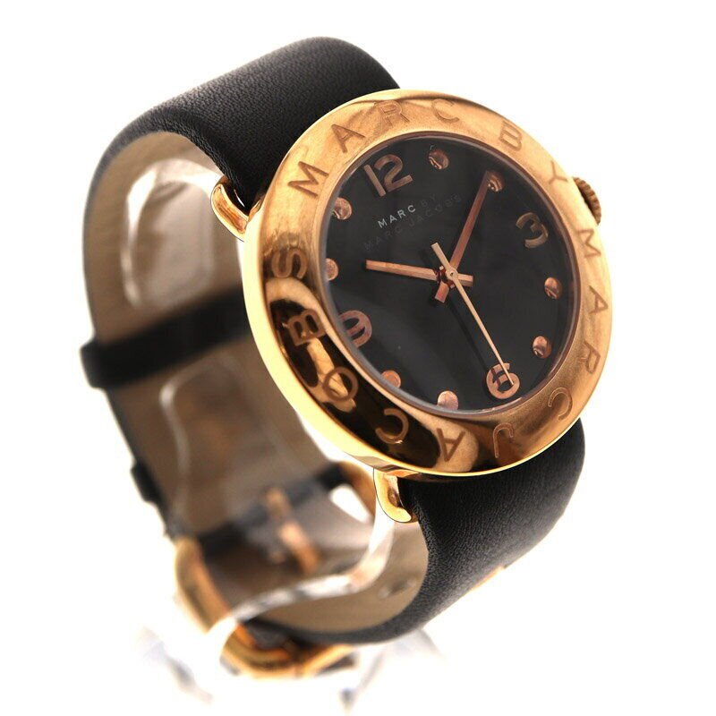  Shop Authentic Marc Jacobs Amy Black Dial Black Leather Strap Watch for Women - MBM1225 - Luxxuri