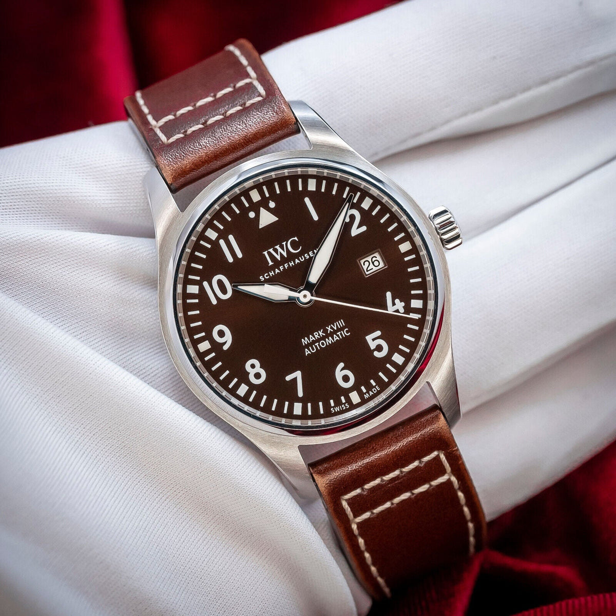  Shop Authentic IWC Pilot's Watch Mark XVII Edition "Antoine De Saint Exupery" Brown Dial Brown Leather Strap Watch for Men - IW327003 - Luxxuri