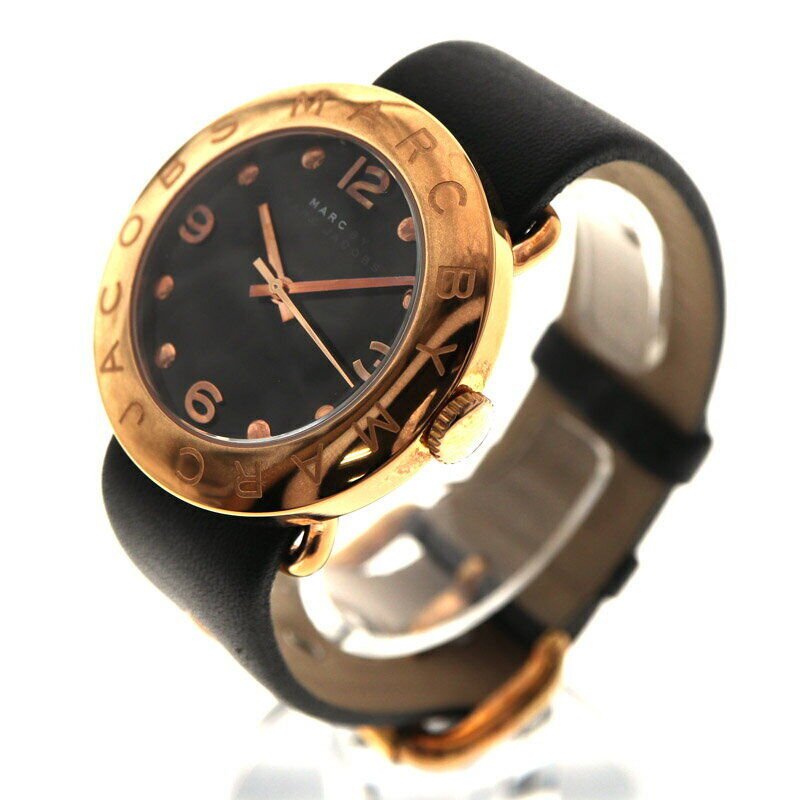  Shop Authentic Marc Jacobs Amy Black Dial Black Leather Strap Watch for Women - MBM1225 - Luxxuri