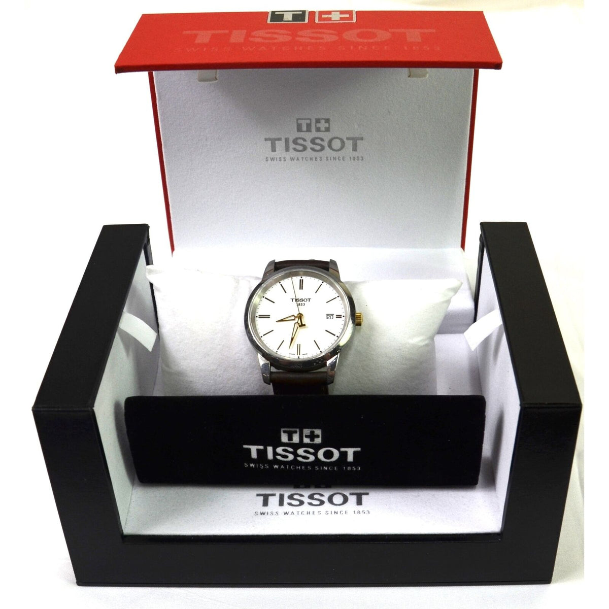  Shop Authentic Tissot T Classic Dream White Dial Brown Leather Strap Watch for Men - T033.410.26.011.01 - Luxxuri