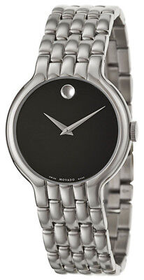  Shop Authentic Movado Classic Quartz Black Dial Silver Steel Strap Watch for Men - 0606337 - Luxxuri