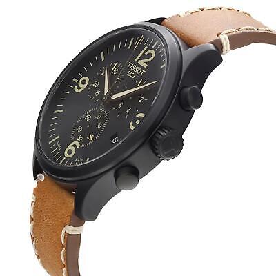  Shop Authentic Tissot Chrono XL Quartz Black Dial Brown Leather Strap Watch For Men - T116.617.36.052.03 - Luxxuri