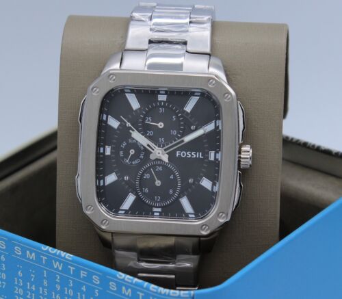  Shop Authentic Fossil Inscription Multifunction Black Dial Silver Steel Strap Watch for Men - BQ2655 - Luxxuri