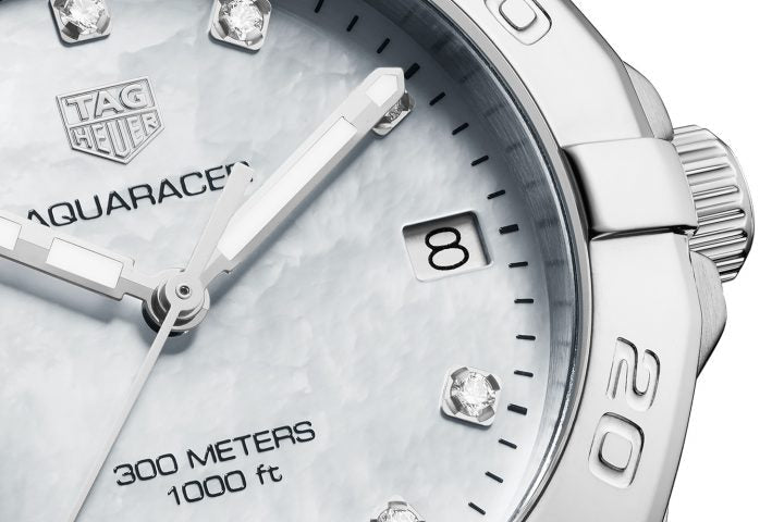  Shop Authentic Tag Heuer Aquaracer White Mother of Pearl Dial Watch for Women - WBD1314.BA0740 - Luxxuri