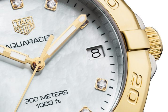  Shop Authentic Tag Heuer Aquaracer White Mother of Pearl Dial Watch for Women - WBD1322.BB0320 - Luxxuri