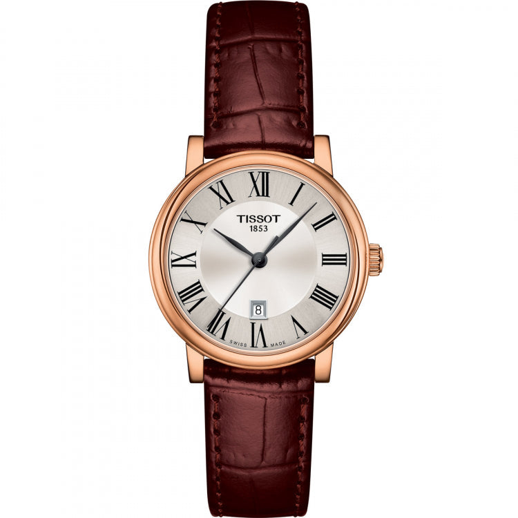  Shop Authentic Tissot T Classic Carson Premium White Dial Brown Leather Strap Watch for Women - T122.207.36.033.00 - Luxxuri