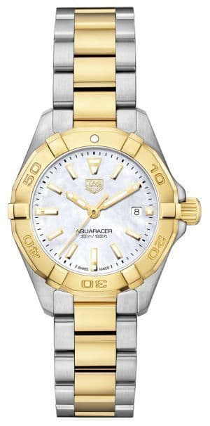  Shop Authentic Tag Heuer Aquaracer Mother of Pearl Dial Two Tone Steel Strap Watch for Men - WBD1420.BB0321 - Luxxuri