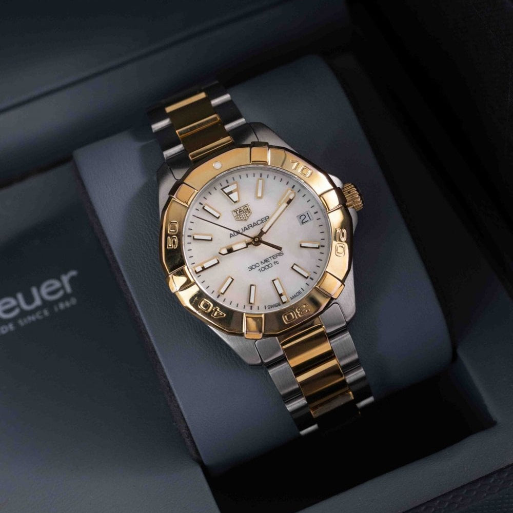  Shop Authentic Tag Heuer Aquaracer Mother of Pearl Dial Watch for Women - WBD1320.BB0320 - Luxxuri
