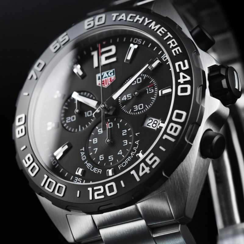  Shop Authentic Tag Heuer Formula 1 Chronograph Black Dial Silver Steel Strap Watch for Men - CAZ1010.BA0842 - Luxxuri