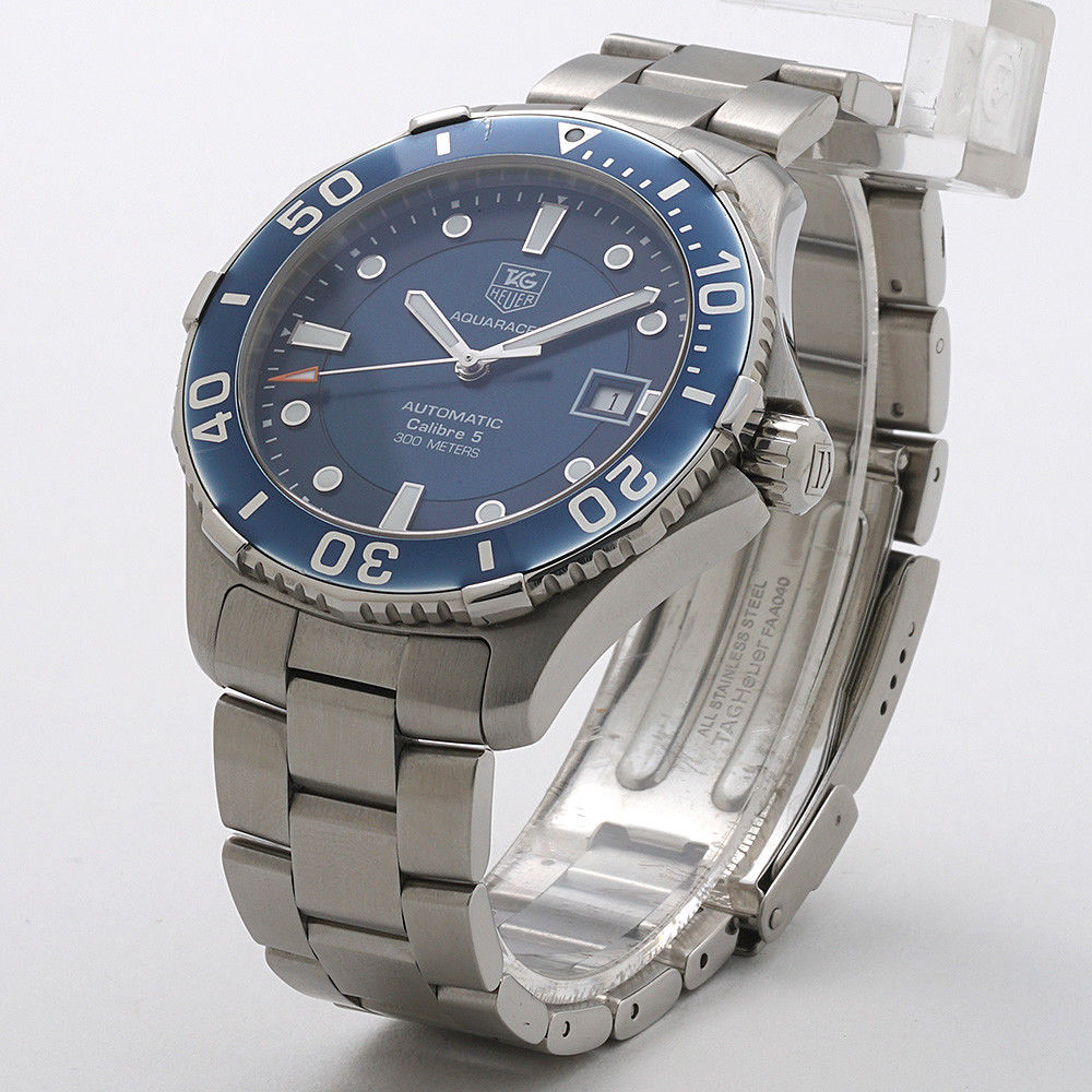  Shop Authentic Tag Heuer Aquaracer Caliber 5 Automatic Blue Dial Silver Steel Strap Watch for Men - WAN2111.BA0822 - Luxxuri