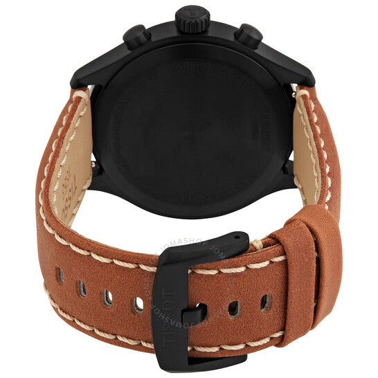 Shop Authentic Tissot Chrono XL Quartz Black Dial Brown Leather Strap Watch For Men - T116.617.36.052.03 - Luxxuri