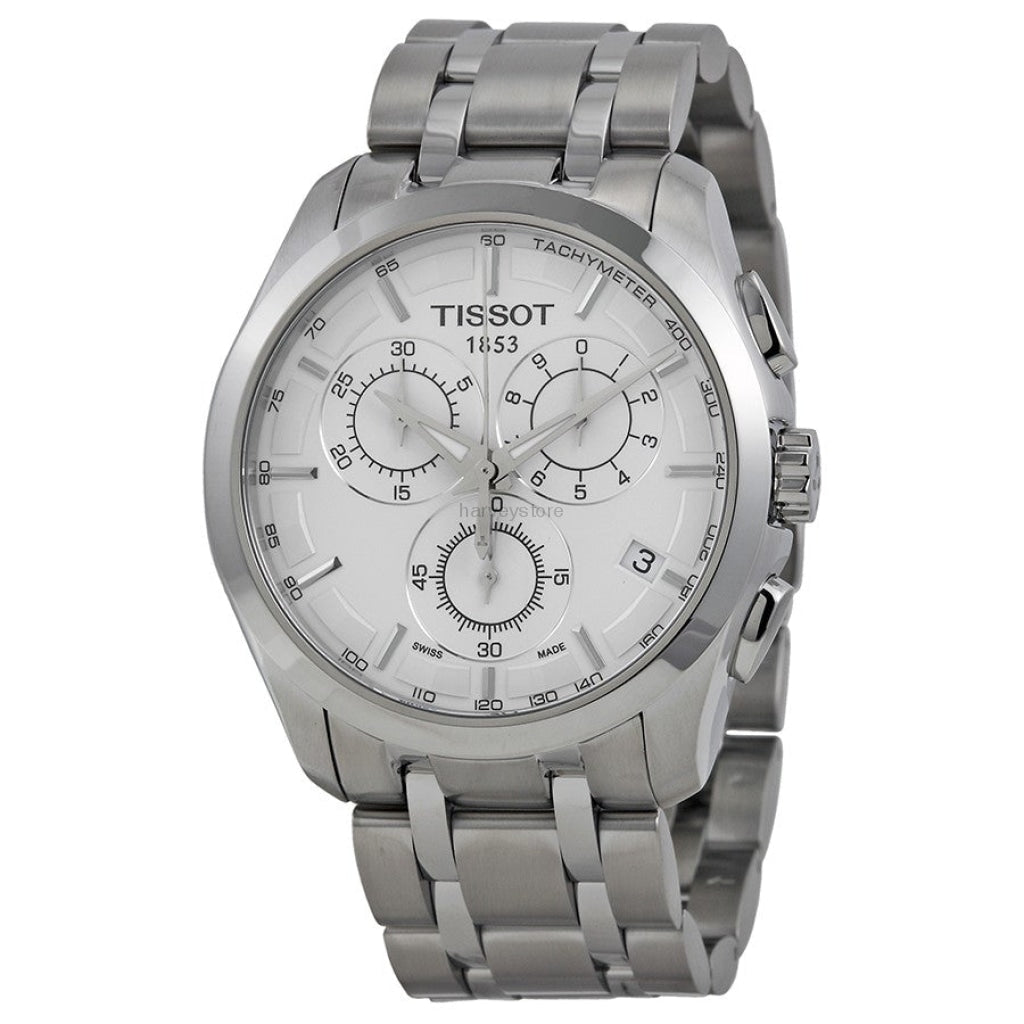  Shop Authentic Tissot T Classic Couturier Chronograph White Dial Silver Steel Strap Watch For Men - T101.617.11.031.00 - Luxxuri