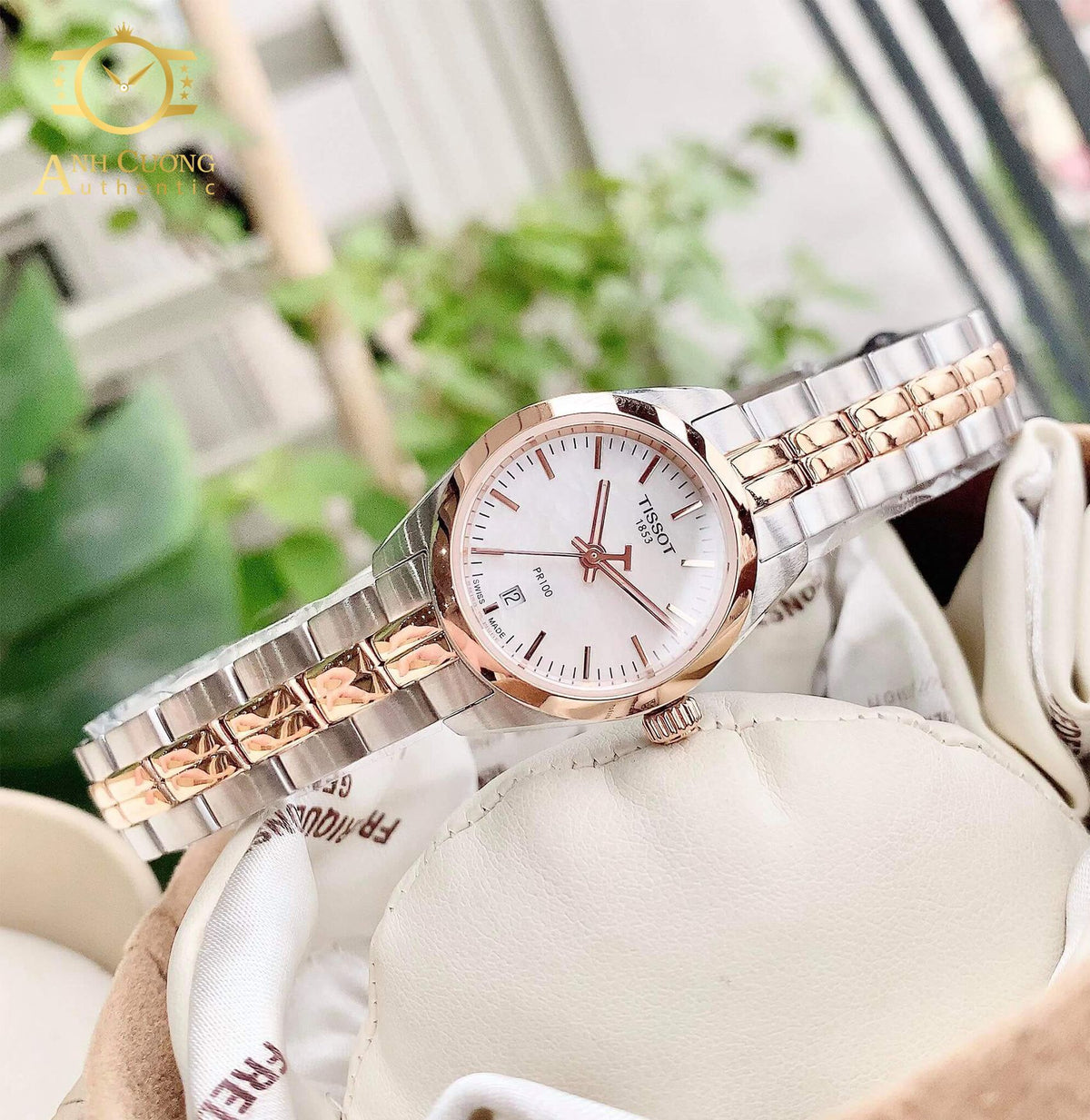 Shop Authentic Tissot T Classic PR100 Mother of Pearl Dial Two Tone Steel Strap Watch for Women - T101.010.22.111.01 - Luxxuri