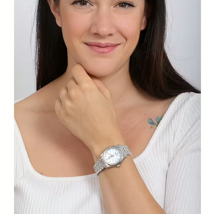 Emporio Armani Federica Mother of Pearl Dial Silver Steel Strap Watch For Women - AR11557