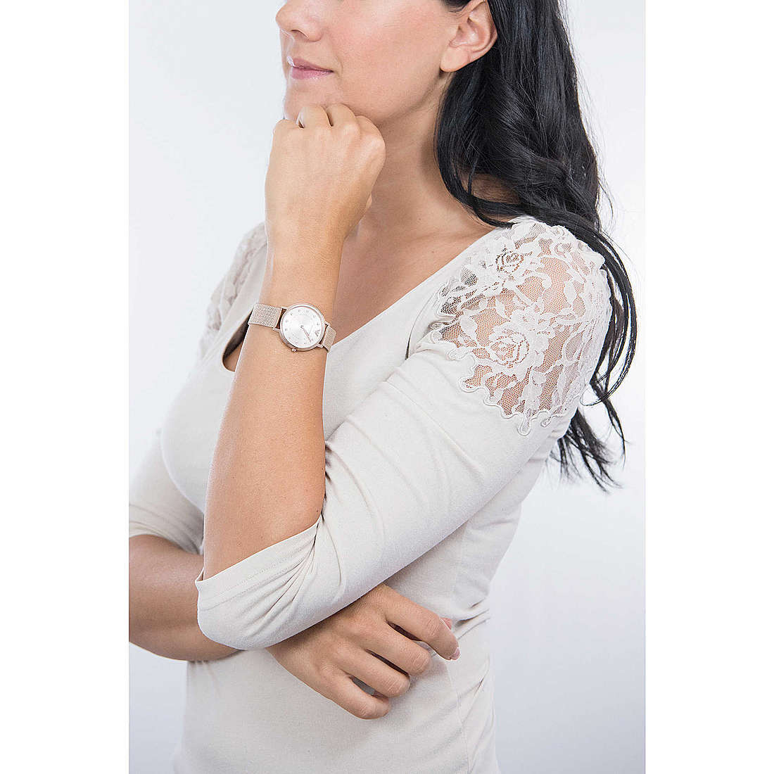  Shop Authentic Emporio Armani Kappa Pink Dial Pink Mesh Bracelet Watch For Women - AR11129 - Luxxuri