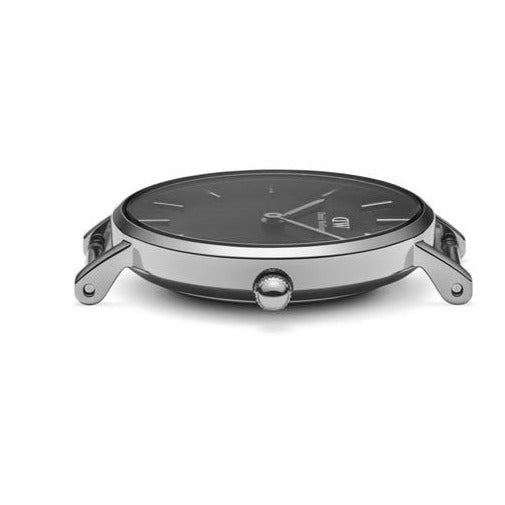  Shop Authentic Daniel Wellington Classic Petite Sterling Black Dial Silver Mesh Bracelet Watch For Women - DW00100162 - Luxxuri
